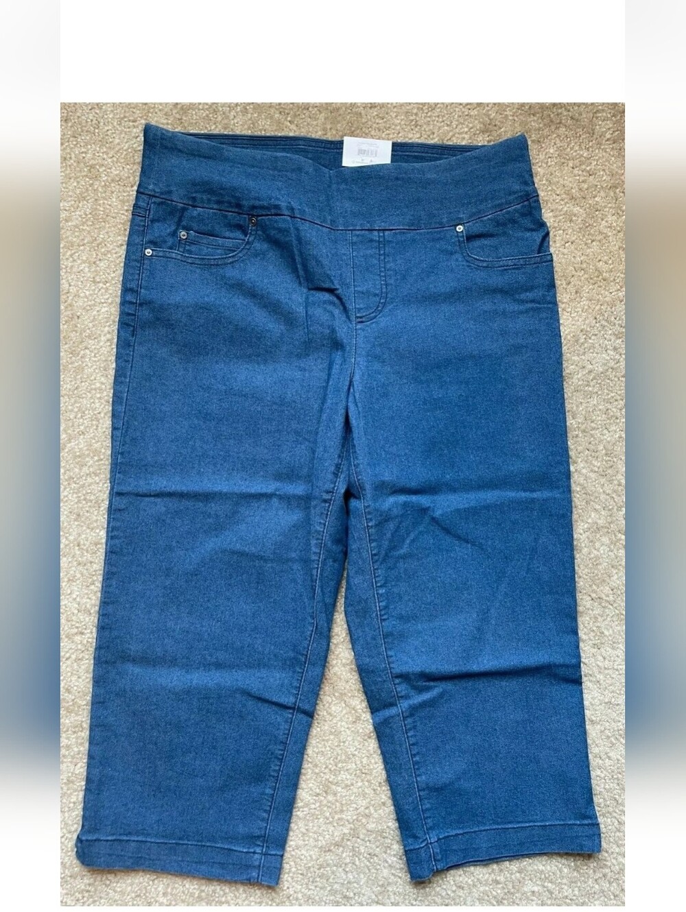 Dark Blue Women's Pull-On Capri Jeans